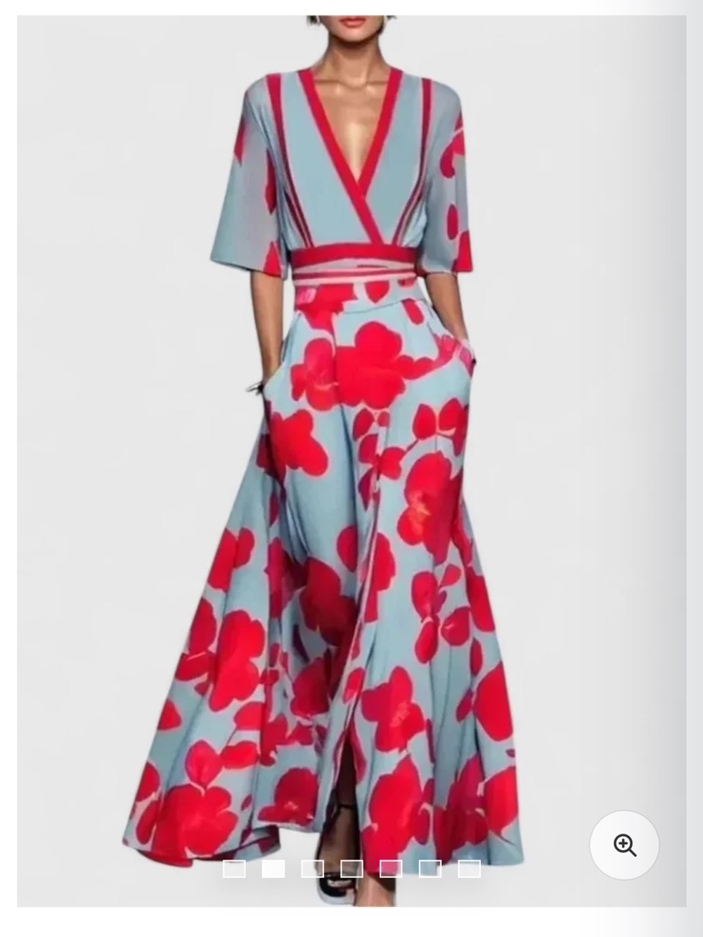 Amazon about Red Floral Maxi Dress Size L/XL NEW if